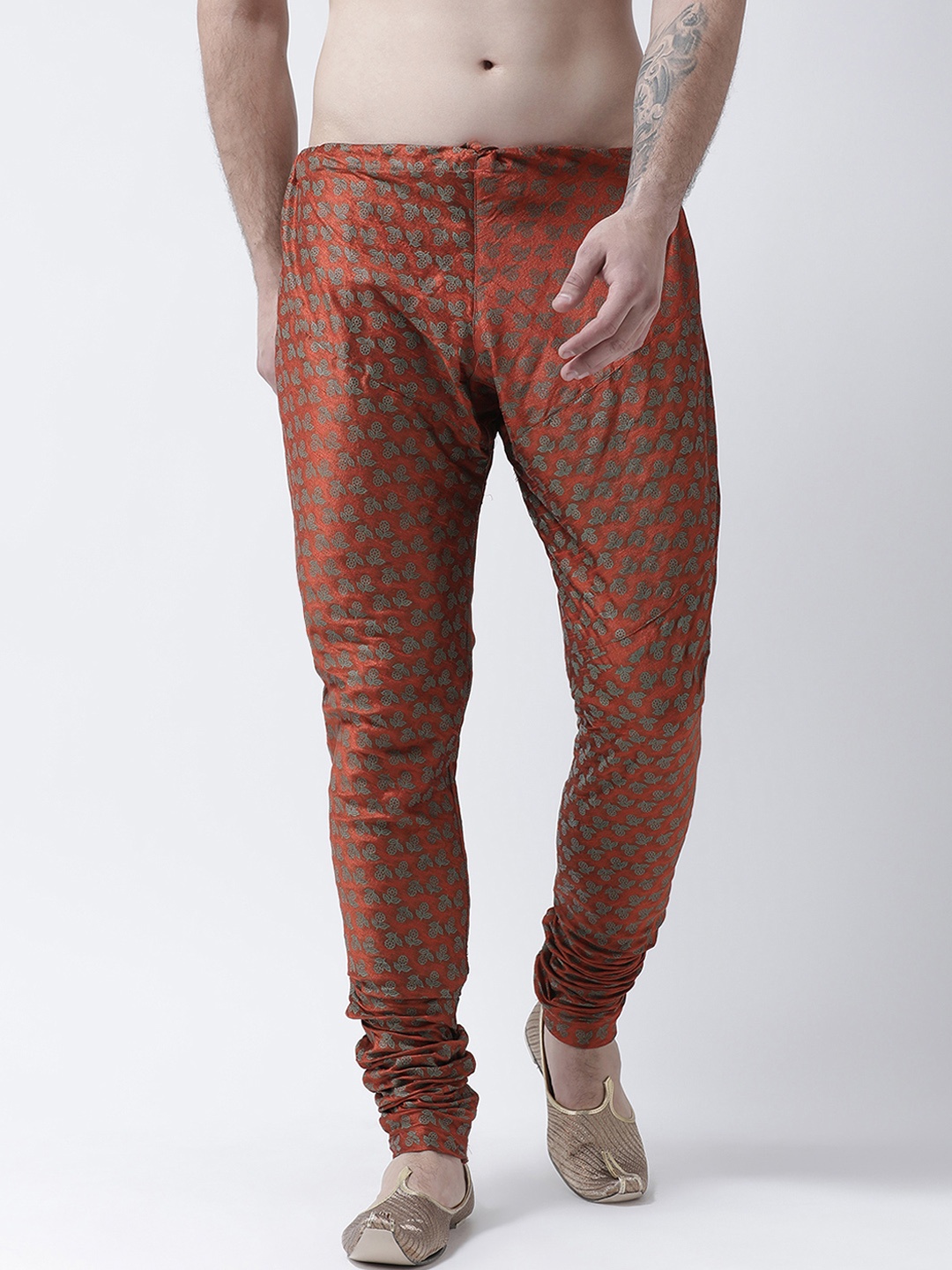 

DEYANN Men Orange Printed Churidar