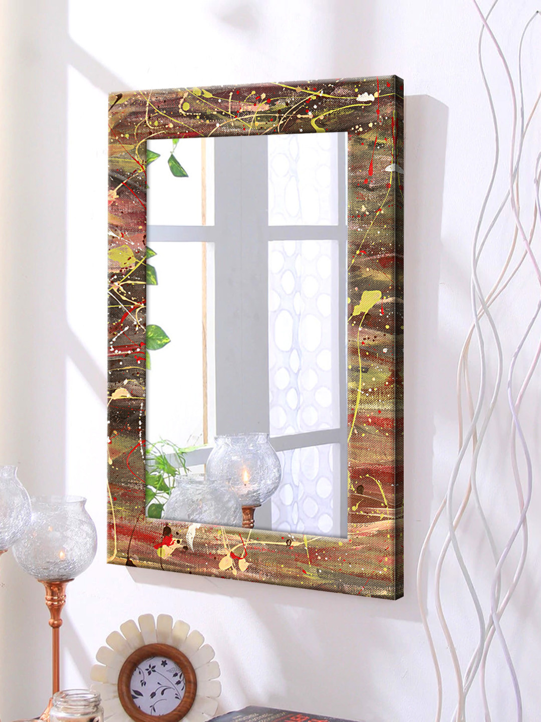 

999Store Multicoloured Framed Wall Mirror, Multi