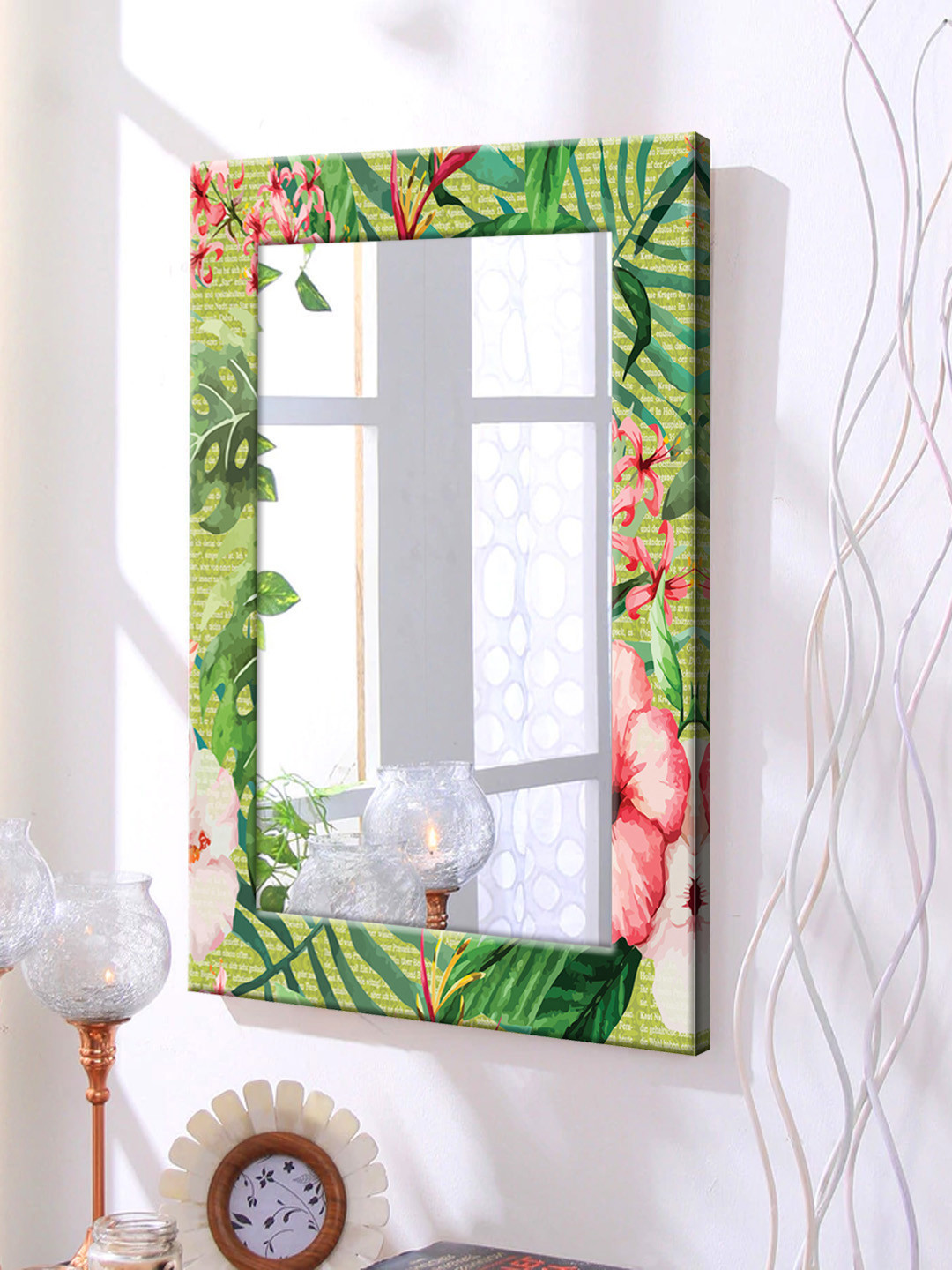 

999Store Green Framed Wall Mirror