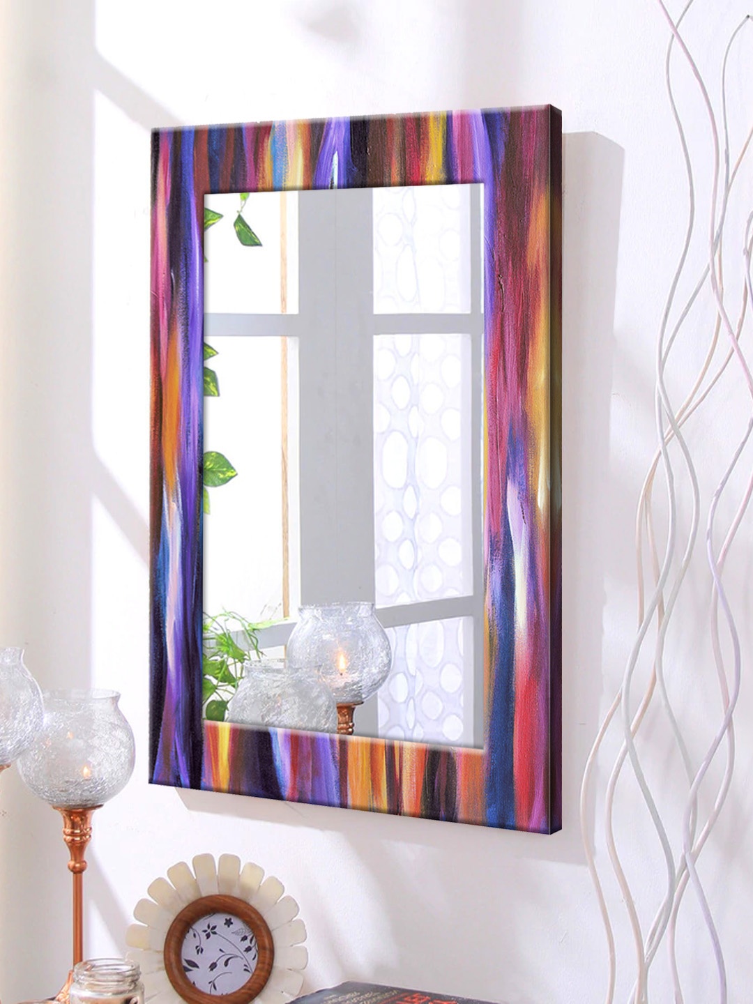 

999Store Blue Framed Wall Mirror