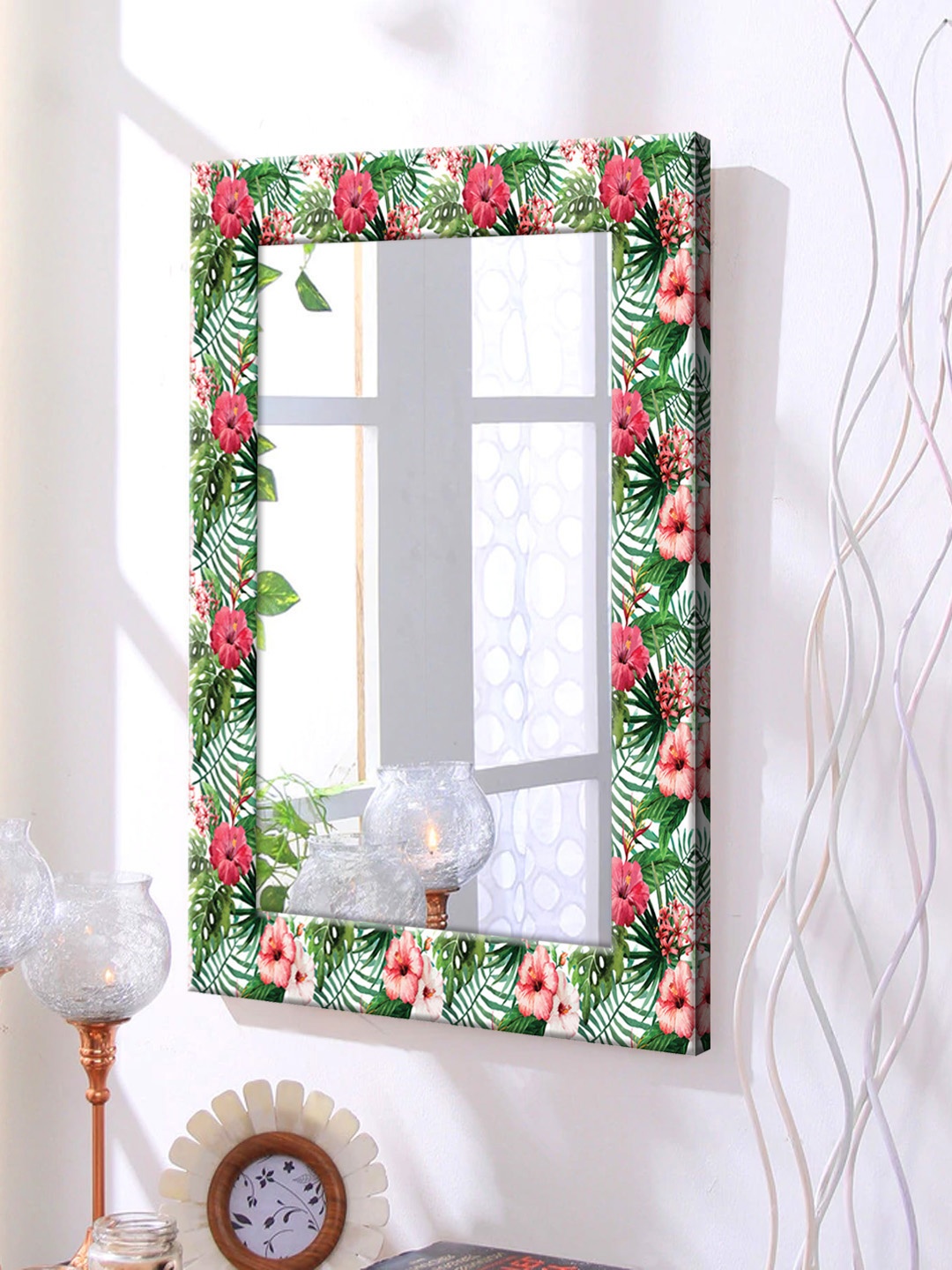 

999Store Pink Framed Wall Mirror