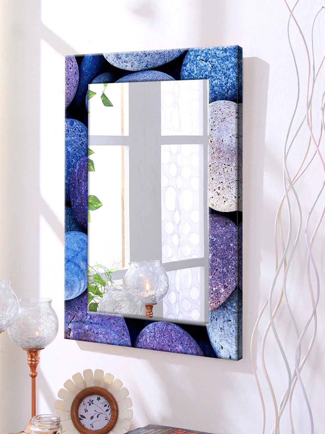 

999Store Purple Framed Wall Mirror