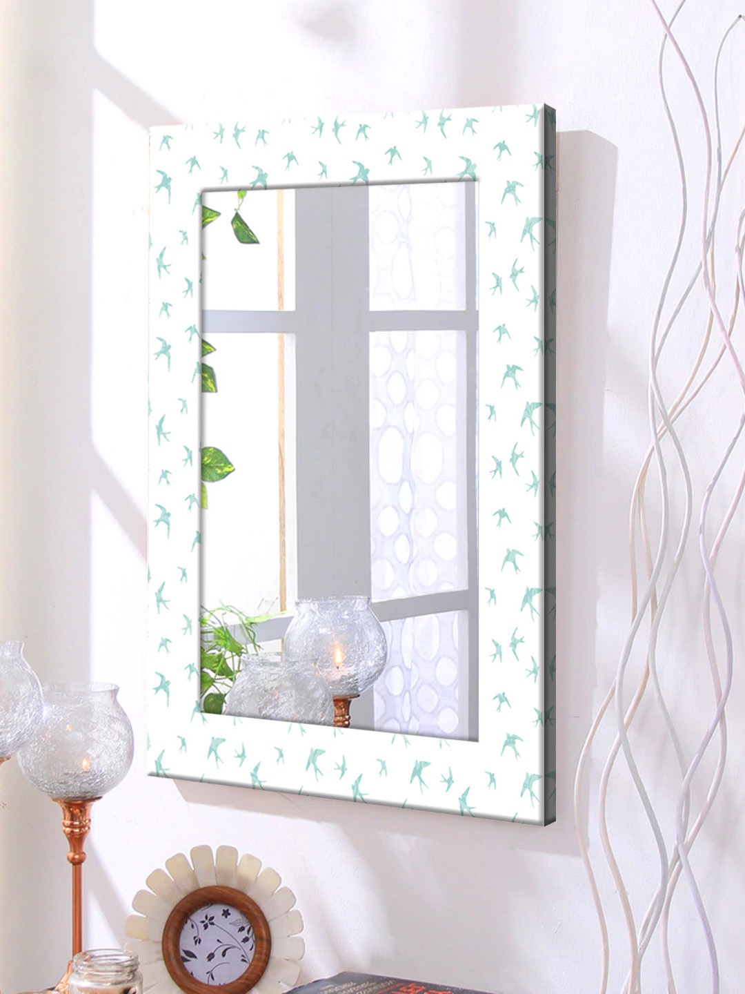 

999Store White Framed Wall Mirror