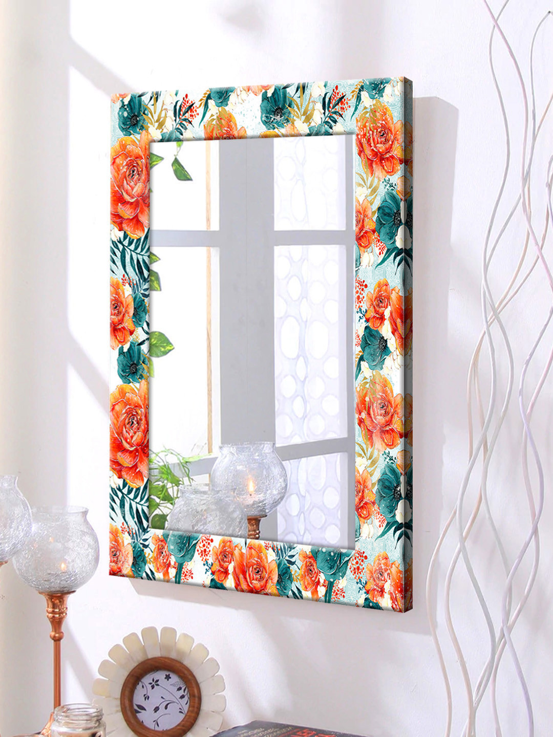 

999Store Multicoloured Framed Wall Mirror, Multi