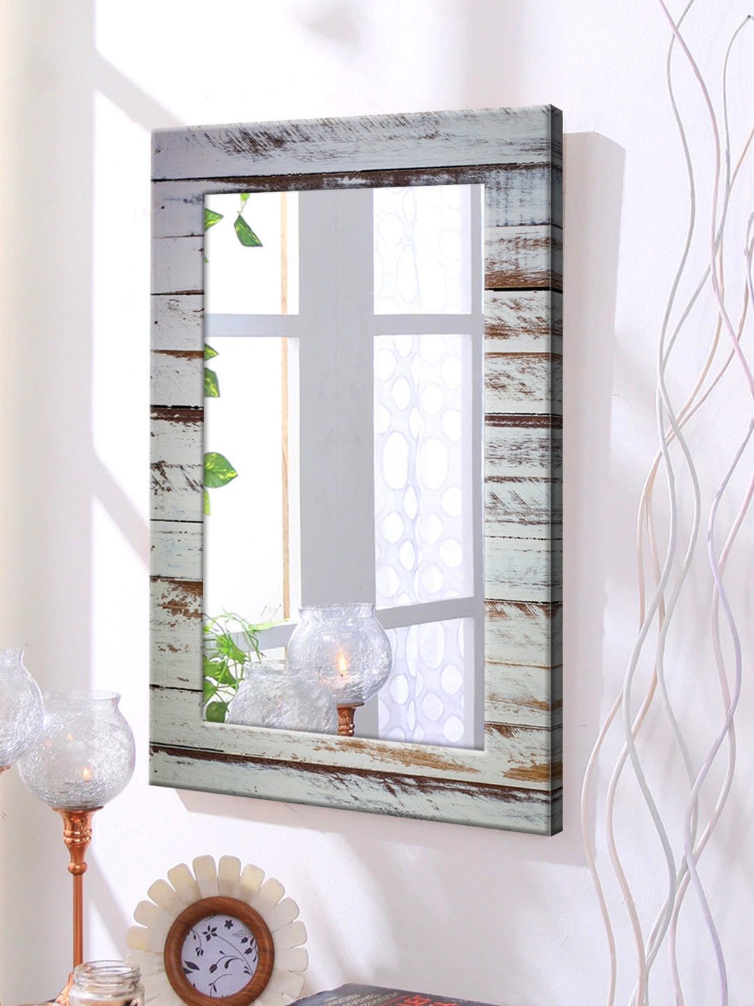 

999Store Grey Framed Wall Mirror
