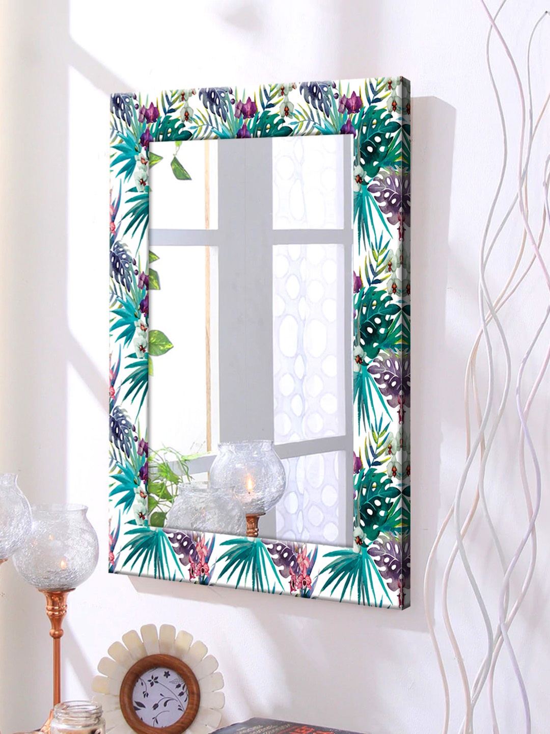 

999Store Multicoloured Framed Wall Mirror, Multi