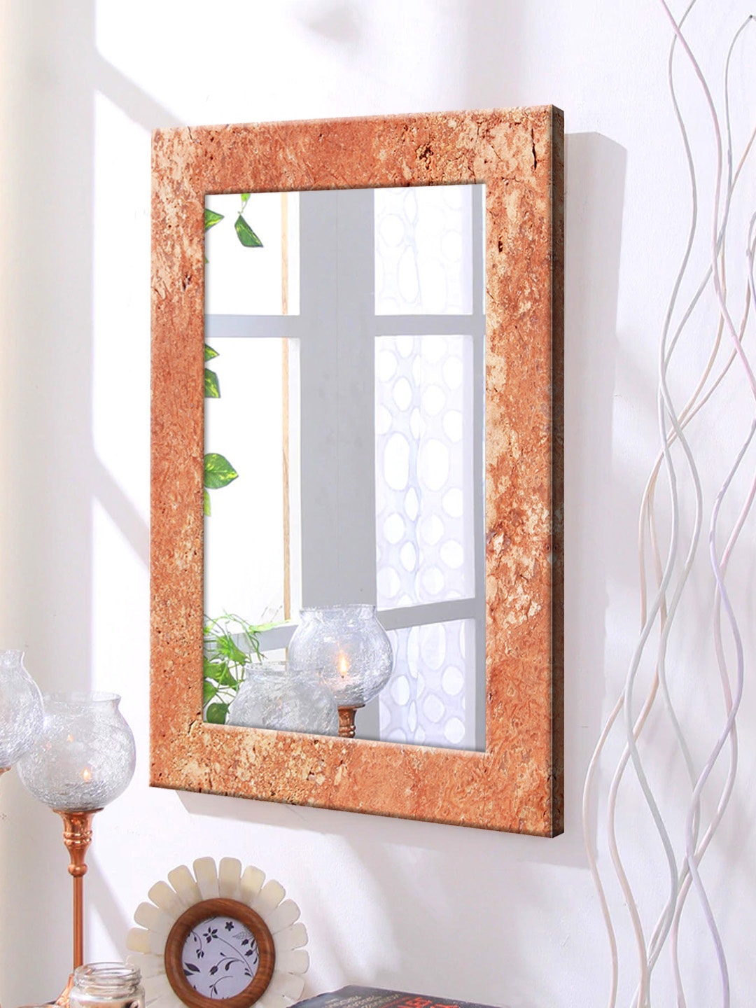 

999Store Red Framed Wall Mirror