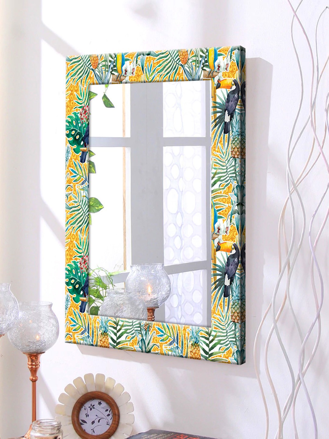 

999Store Multicoloured Framed Wall Mirror, Multi