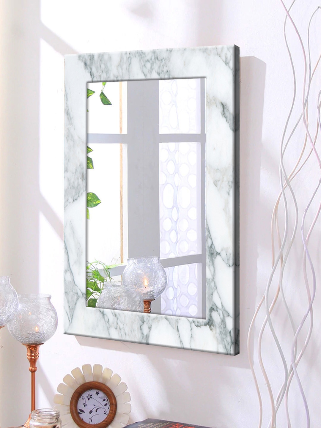 

999Store White Framed Wall Mirror