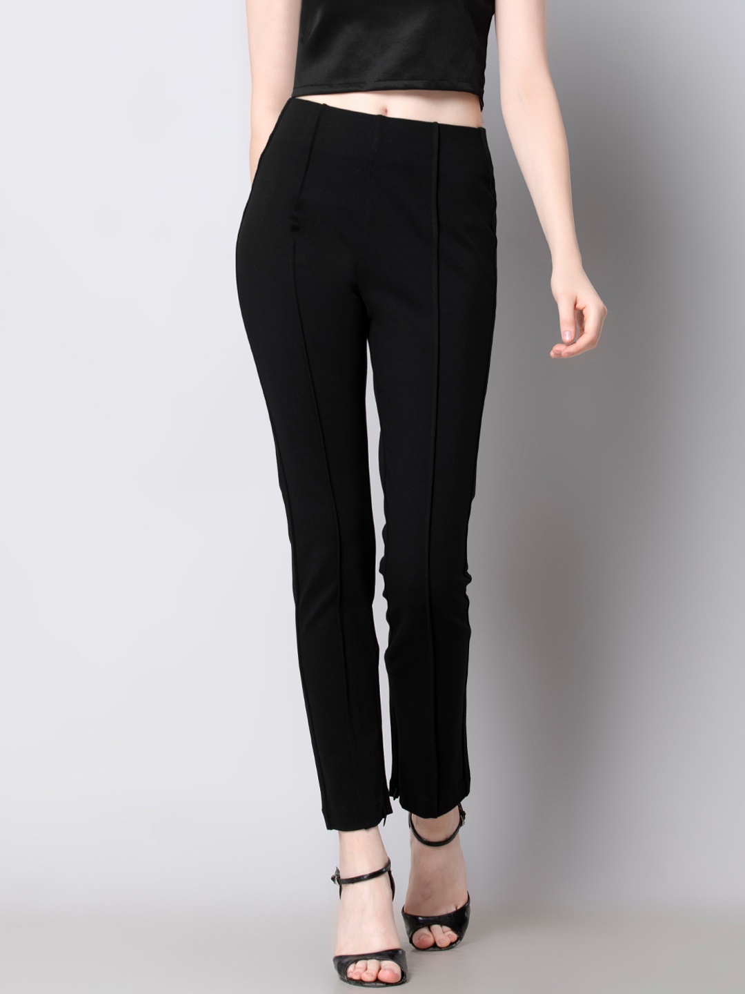 

FabAlley Women Black Solid Slim Fit Treggings