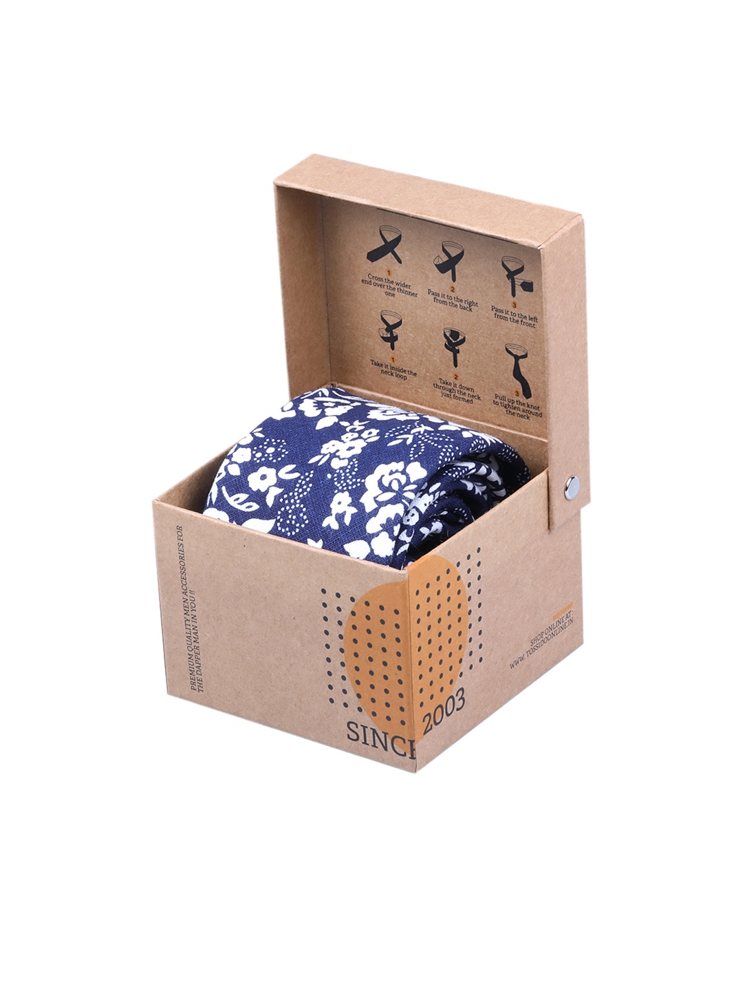 Tossido Blue Printed Broad Tie