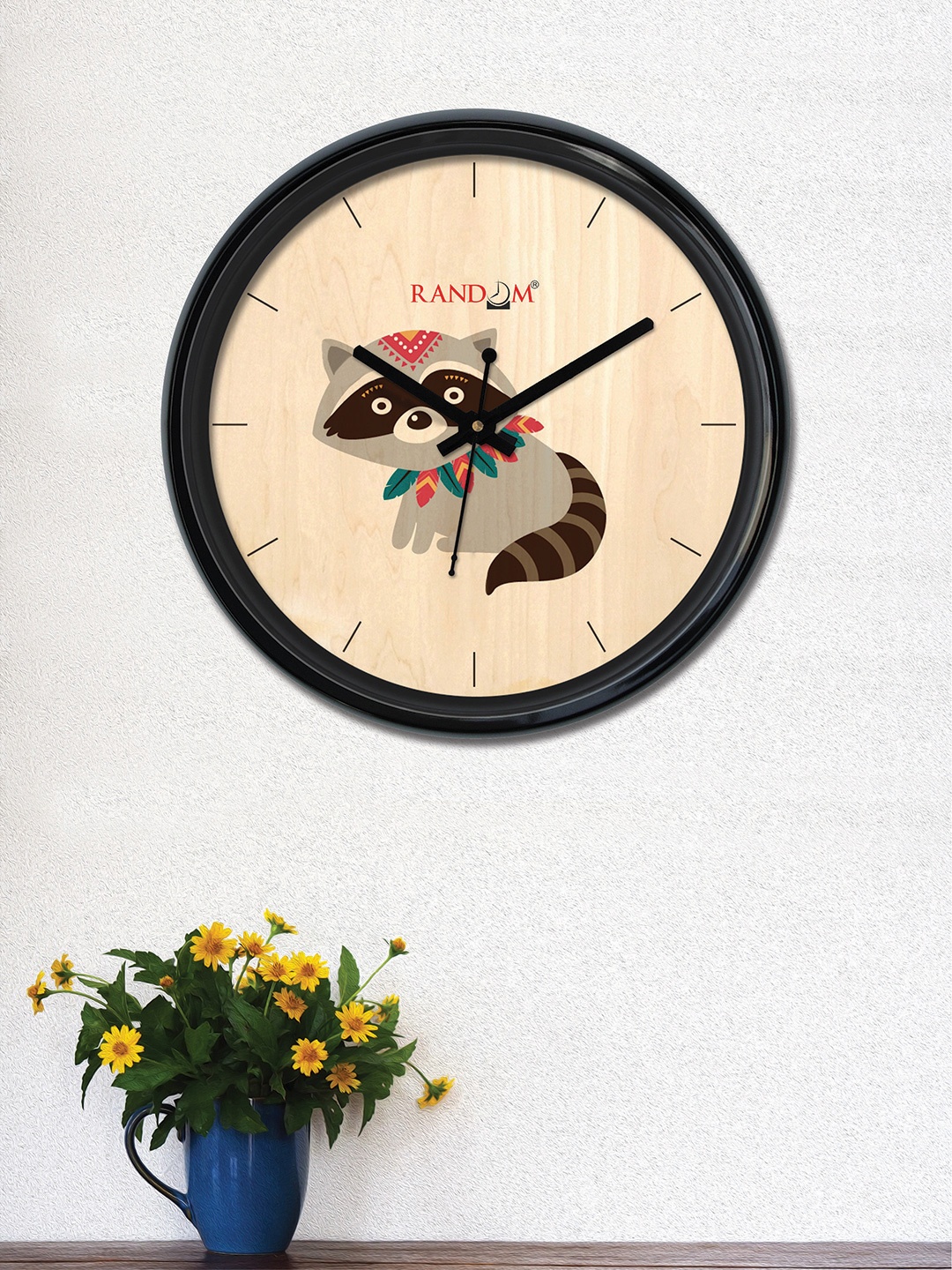 

RANDOM Peach-Coloured & Grey Round Printed 30 x 30 cm Analogue Wall Clock