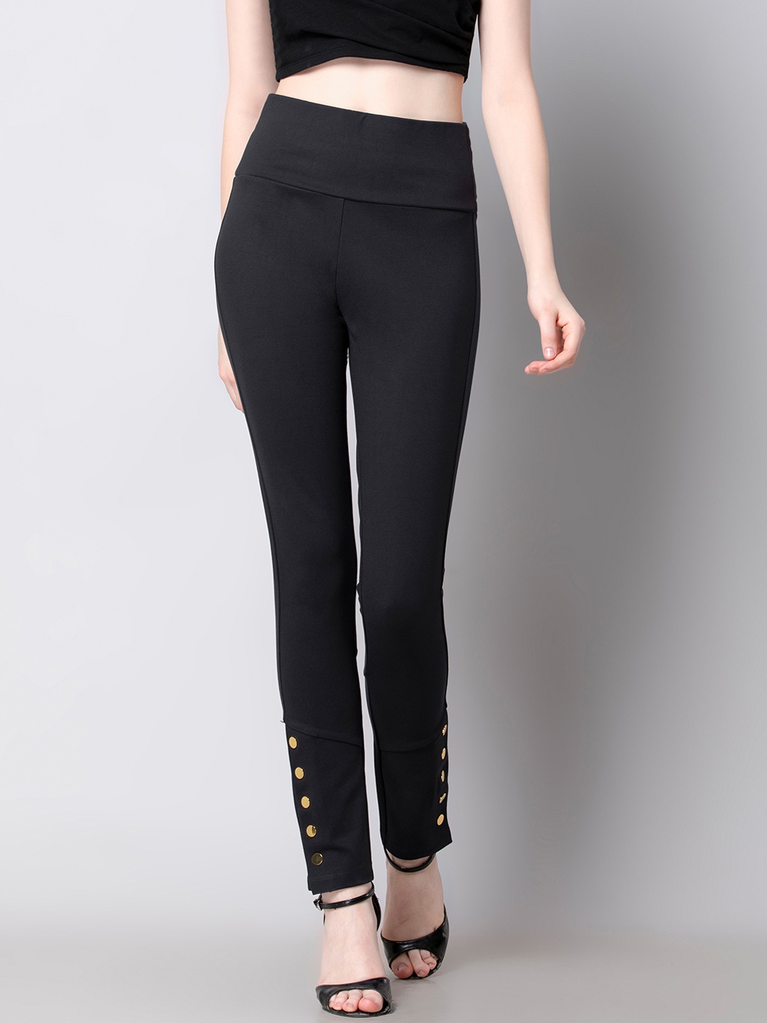 

FabAlley Women Grey Solid Slim Fit Treggings