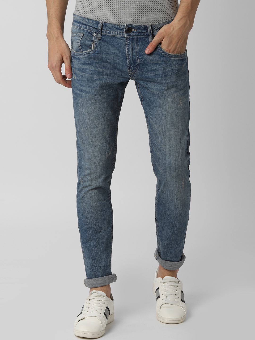 

Peter England Casuals Men Blue Skinny Fit Mid-Rise Clean Look Stretchable Jeans