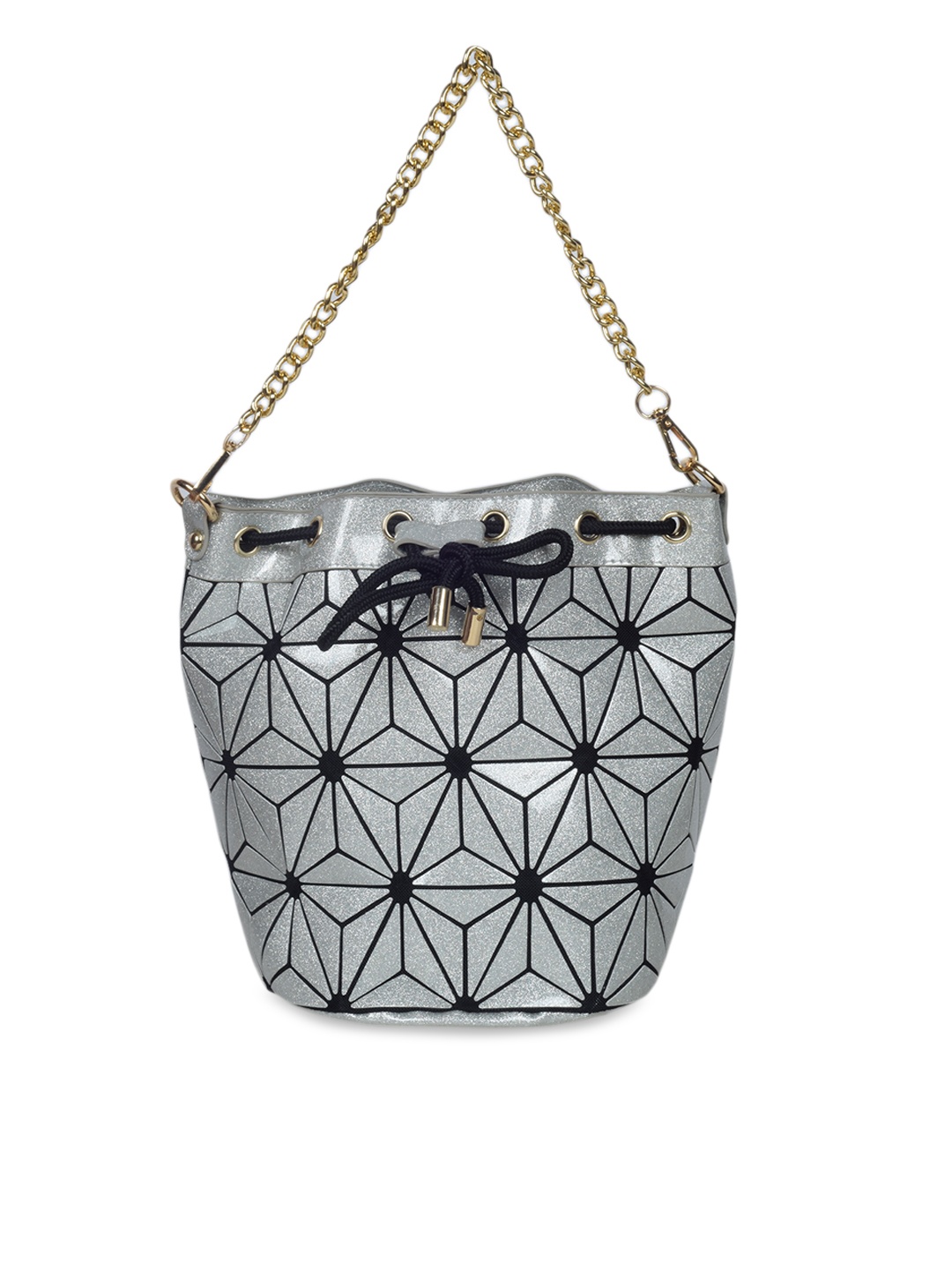 BAOMI Women Silver-Toned Printed Tote Bag