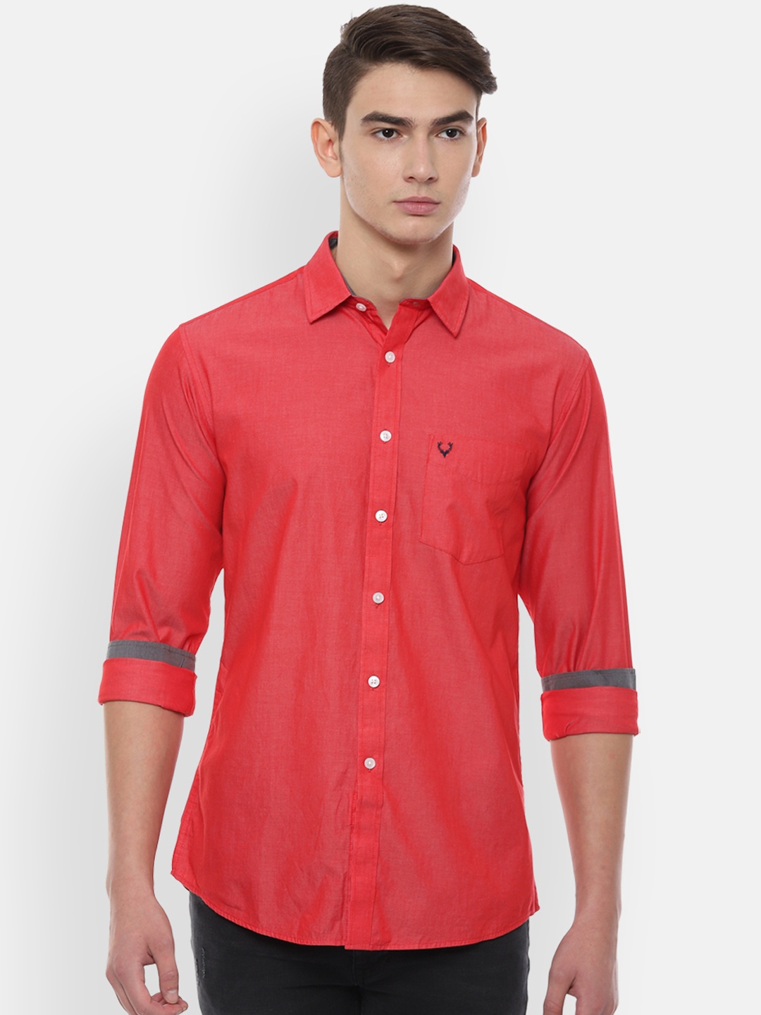 

Allen Solly Men Red Slim Fit Solid Casual Shirt