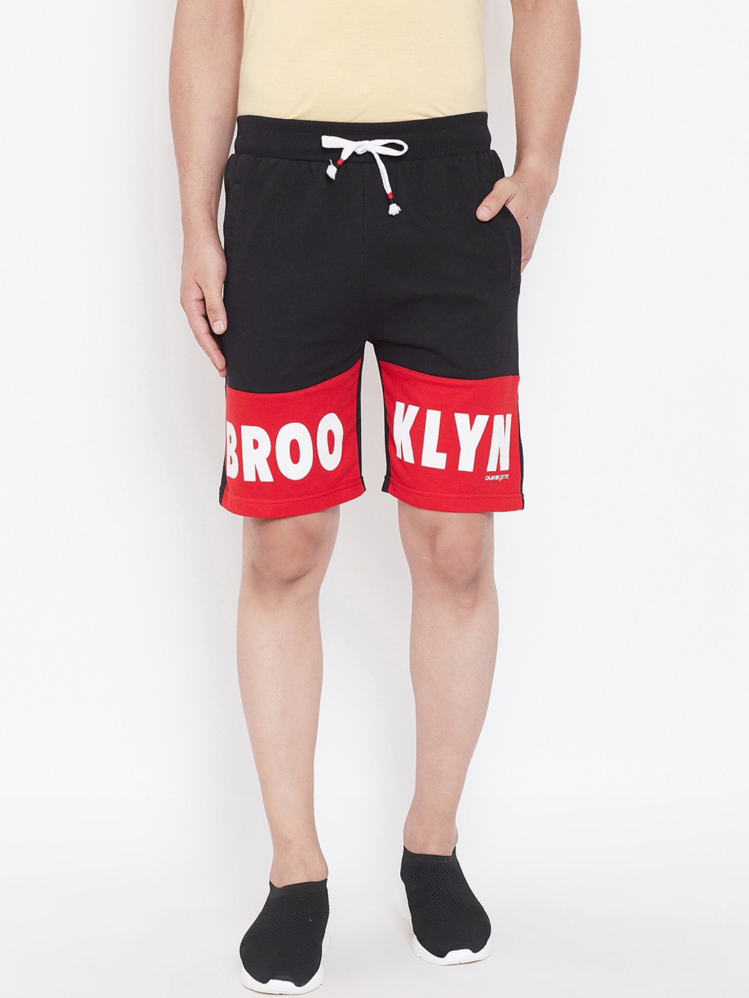 

Duke Men Black Printed Regular Fit Sports Shorts