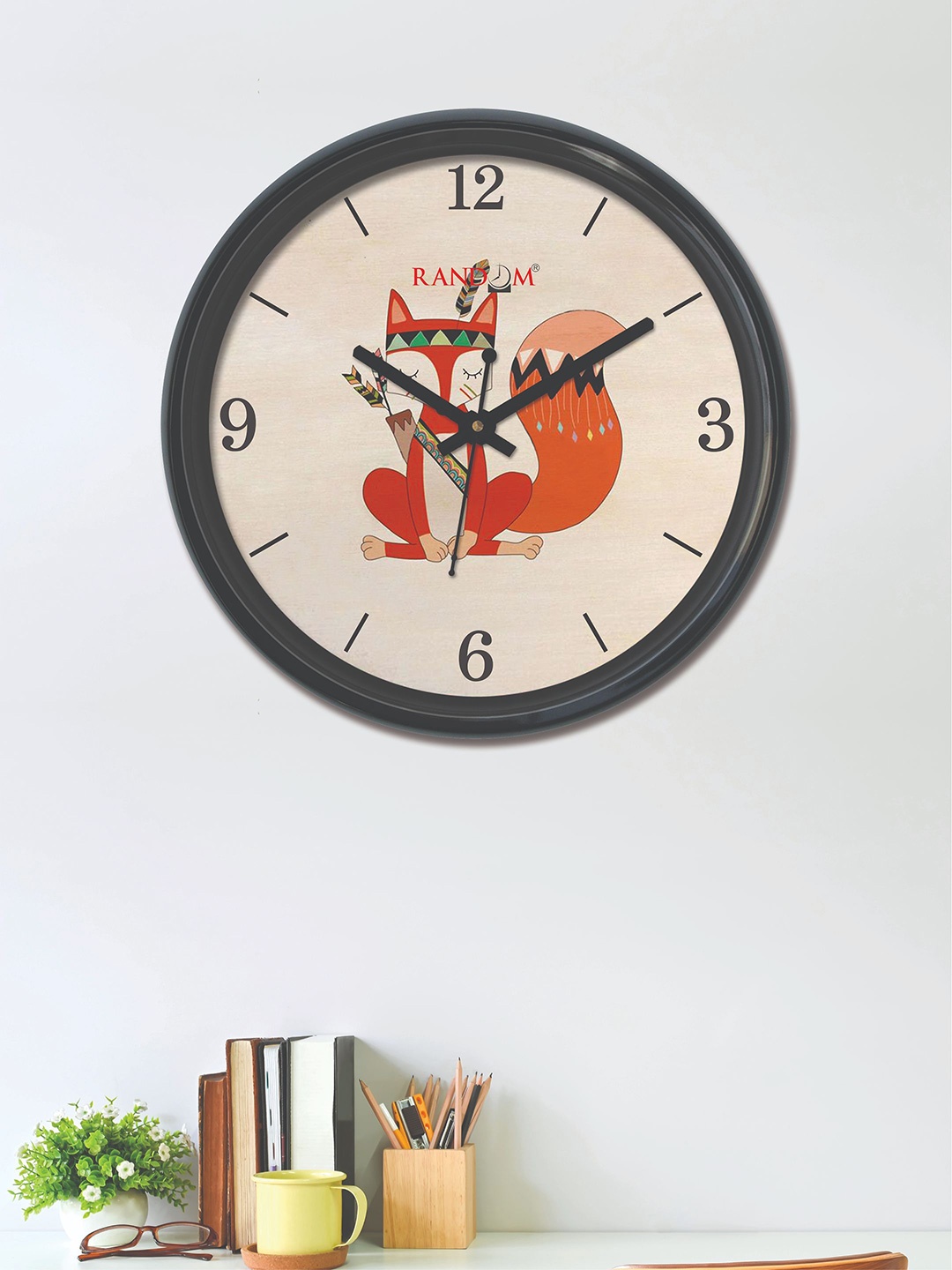 

RANDOM Cream-Coloured & Brown Round Printed 30 x 30 cm Analogue Wall Clock
