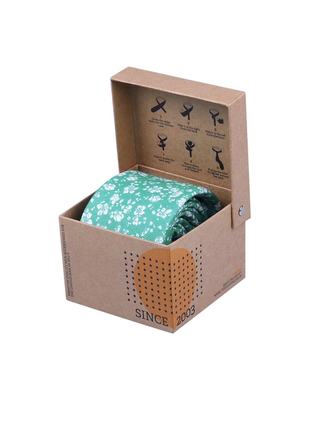 

Tossido Green Printed Broad Tie