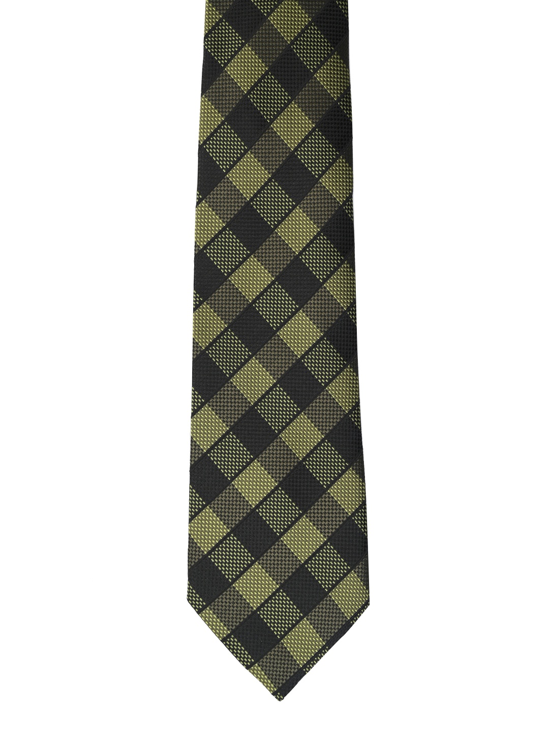 

Calvadoss Green & Black Checked Broad Tie