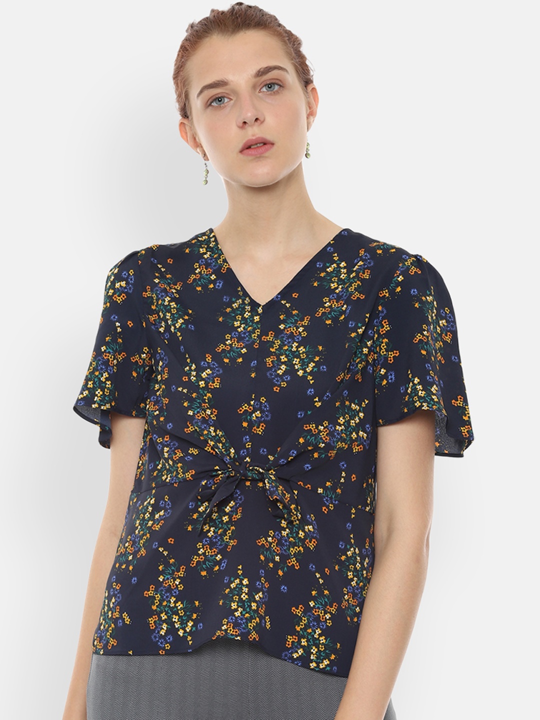 

Van Heusen Woman Navy Blue Printed Top