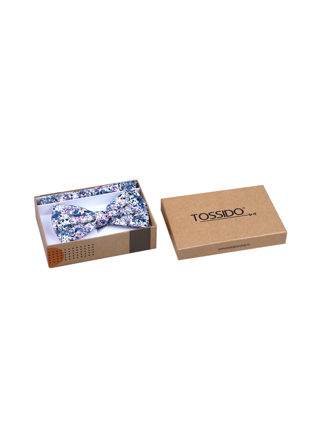 

Tossido Multicoloured Printed Bow Tie & Pocket Square, Multi
