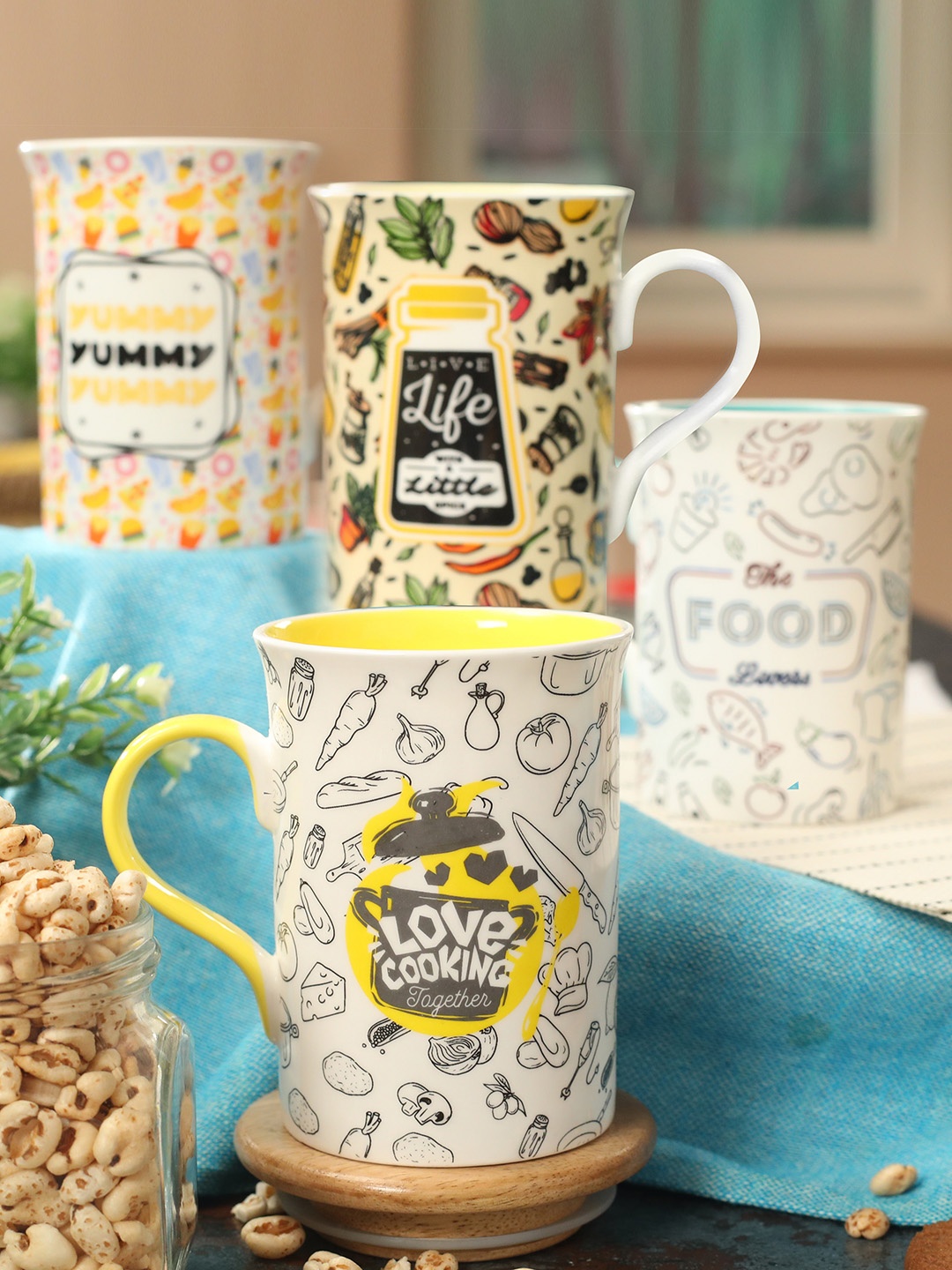 

CLAY CRAFT Multicoloured Set of 4 Cups, Multi