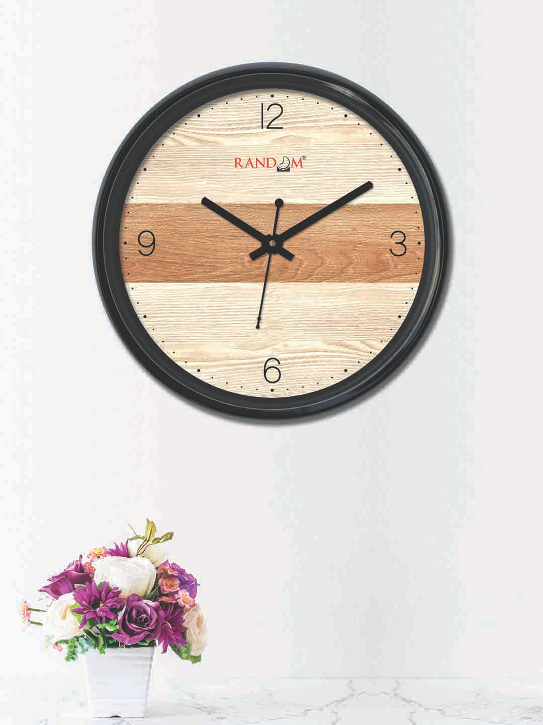

RANDOM Cream-Coloured & Brown Round Printed 30 x 30 cm Analogue Wall Clock