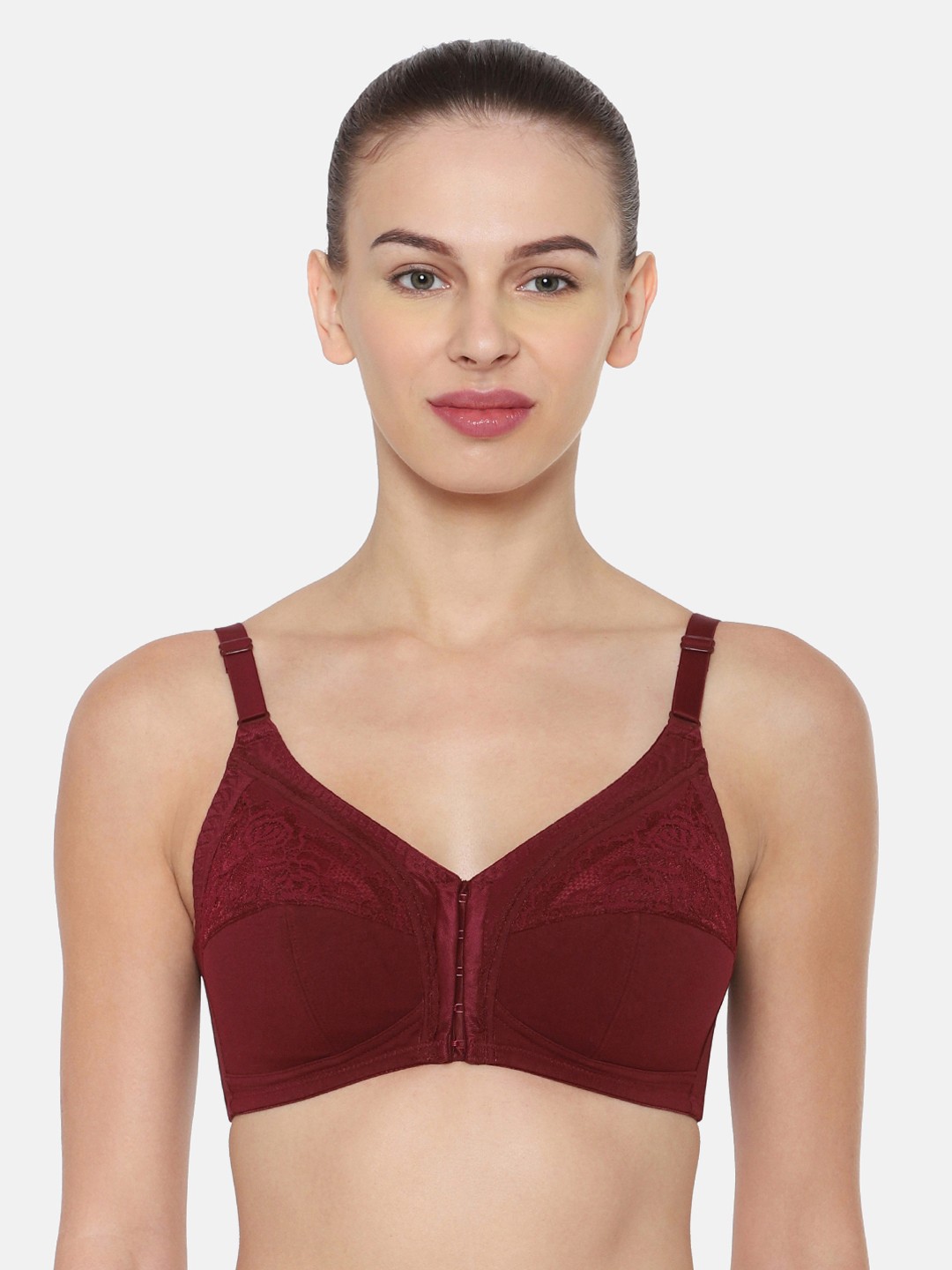 

Triumph Form & Beauty 115 Front-Open Non Padded Wireless Classic Bra, Maroon
