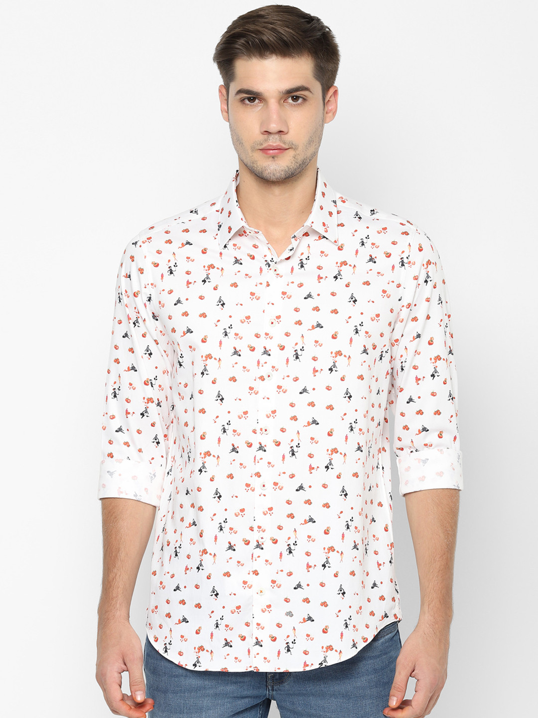 

SIMON CARTER LONDON Men White Slim Fit Printed Casual Shirt
