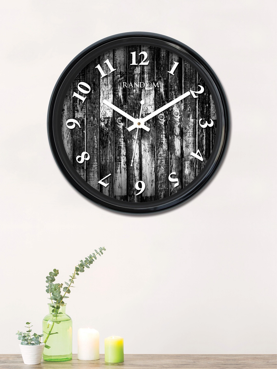 RANDOM Black & White Round Printed 30 x 30 cm Analogue Wall Clock