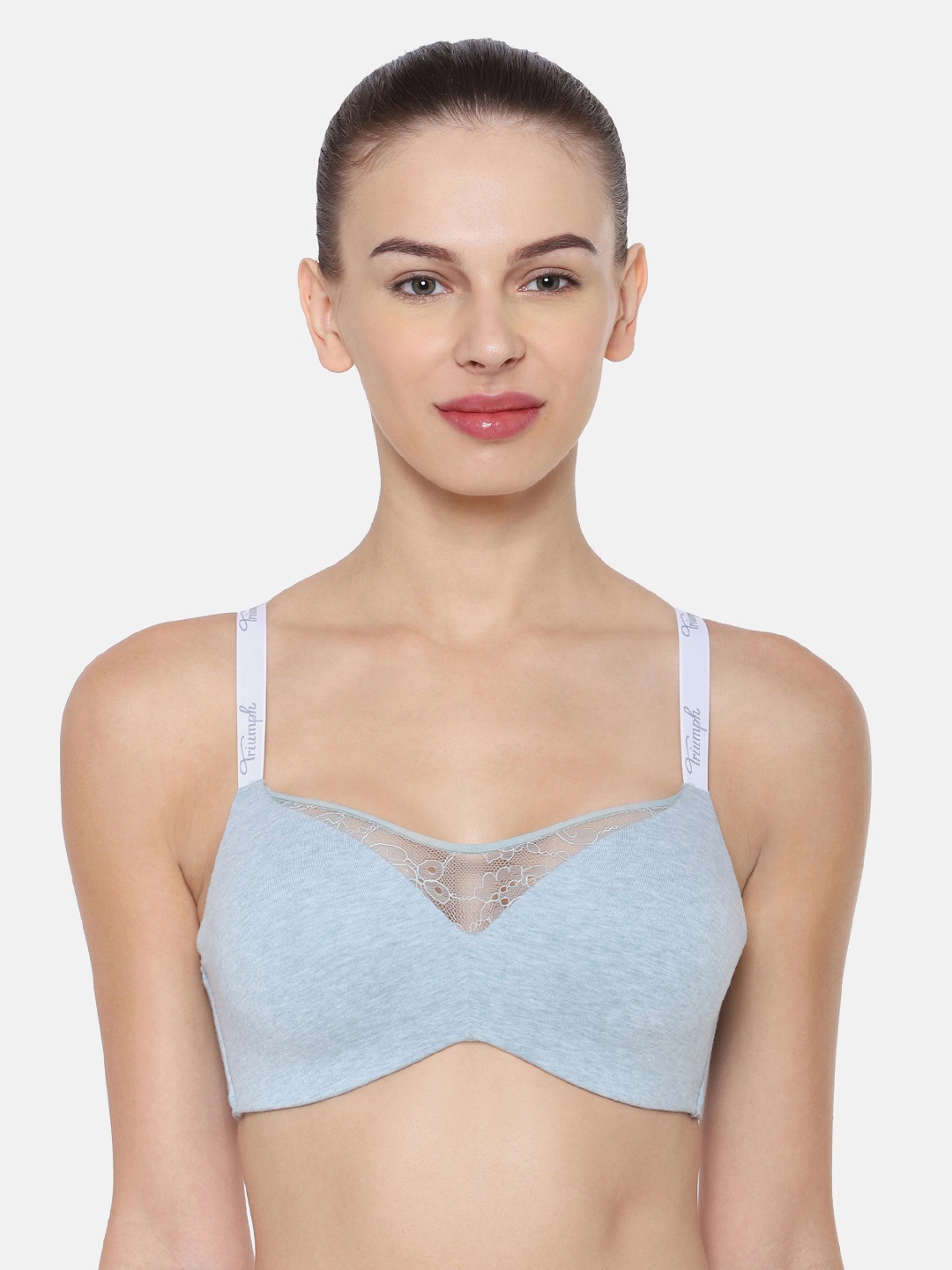 

Triumph Comfort 161 Padded Wireless Seamless T-shirt Bra, Blue