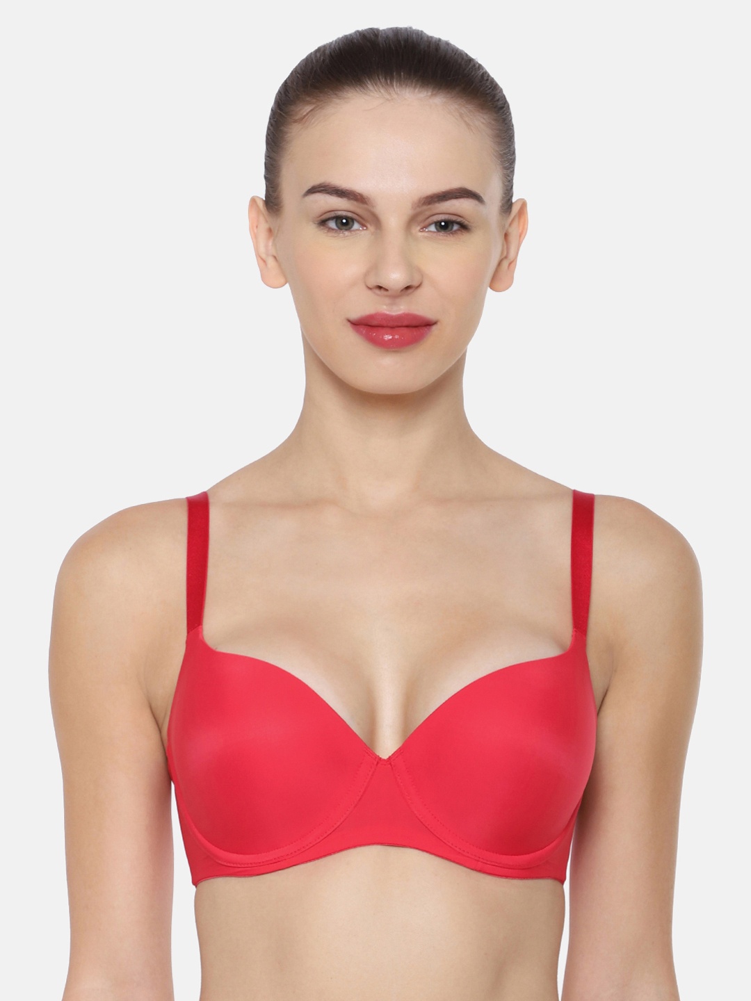 Triumph T-Shirt Bra 60 Wired Padded Body Make-Up Series Seamless Everyday Bra, Red