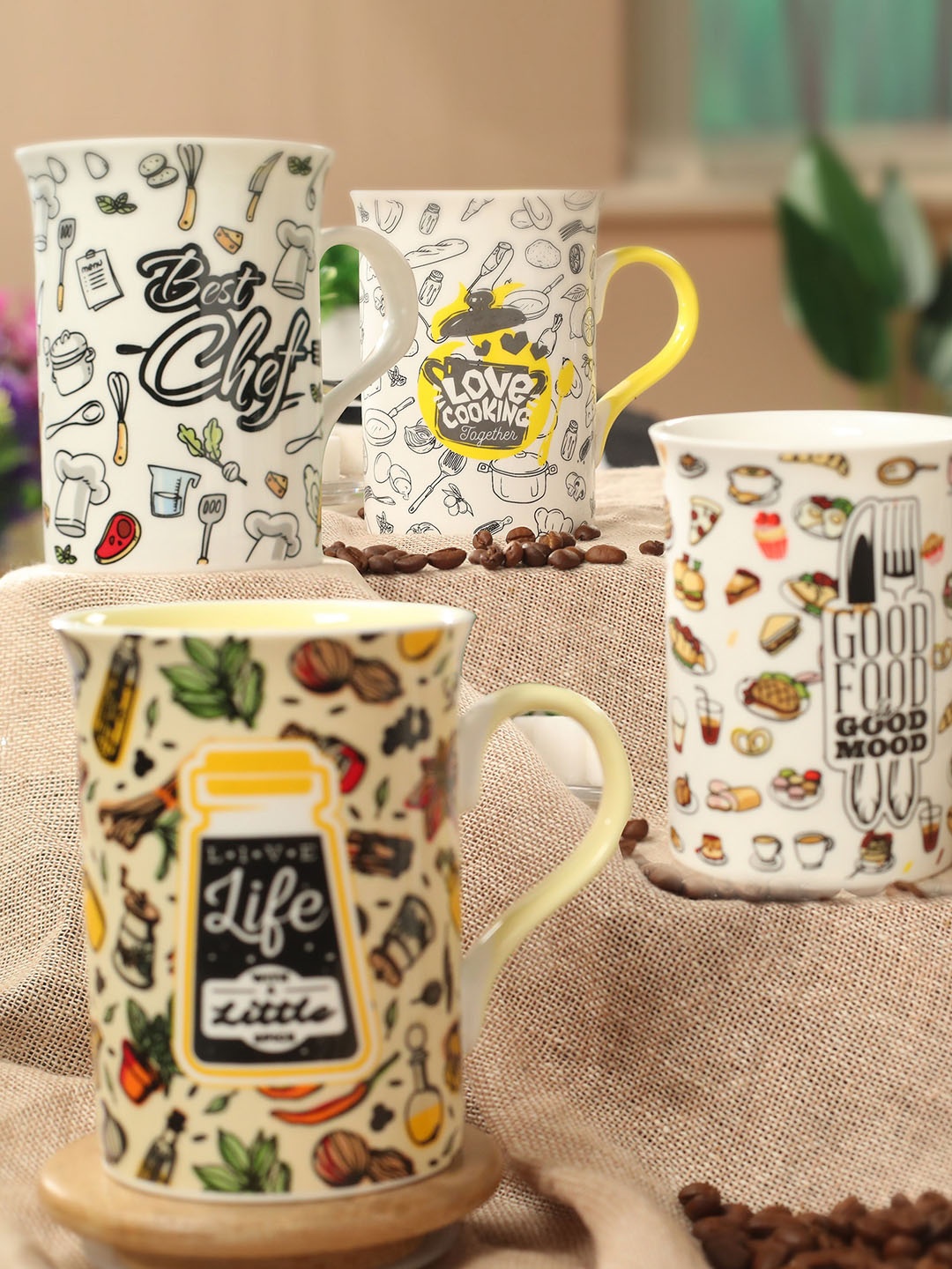 

CLAY CRAFT Multicoloured Set of 4 Cups, Multi