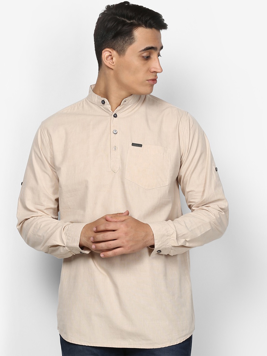 

Urbano Fashion Men Beige Slim Fit Solid Casual Shirt
