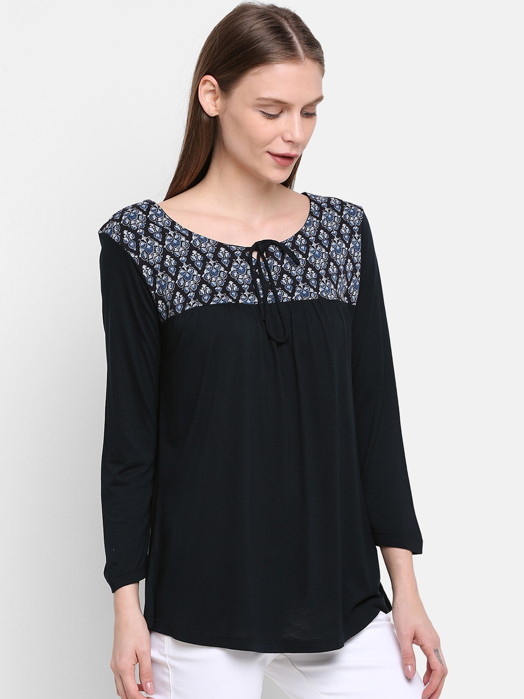 

Rute Women Black Printed A-Line Top
