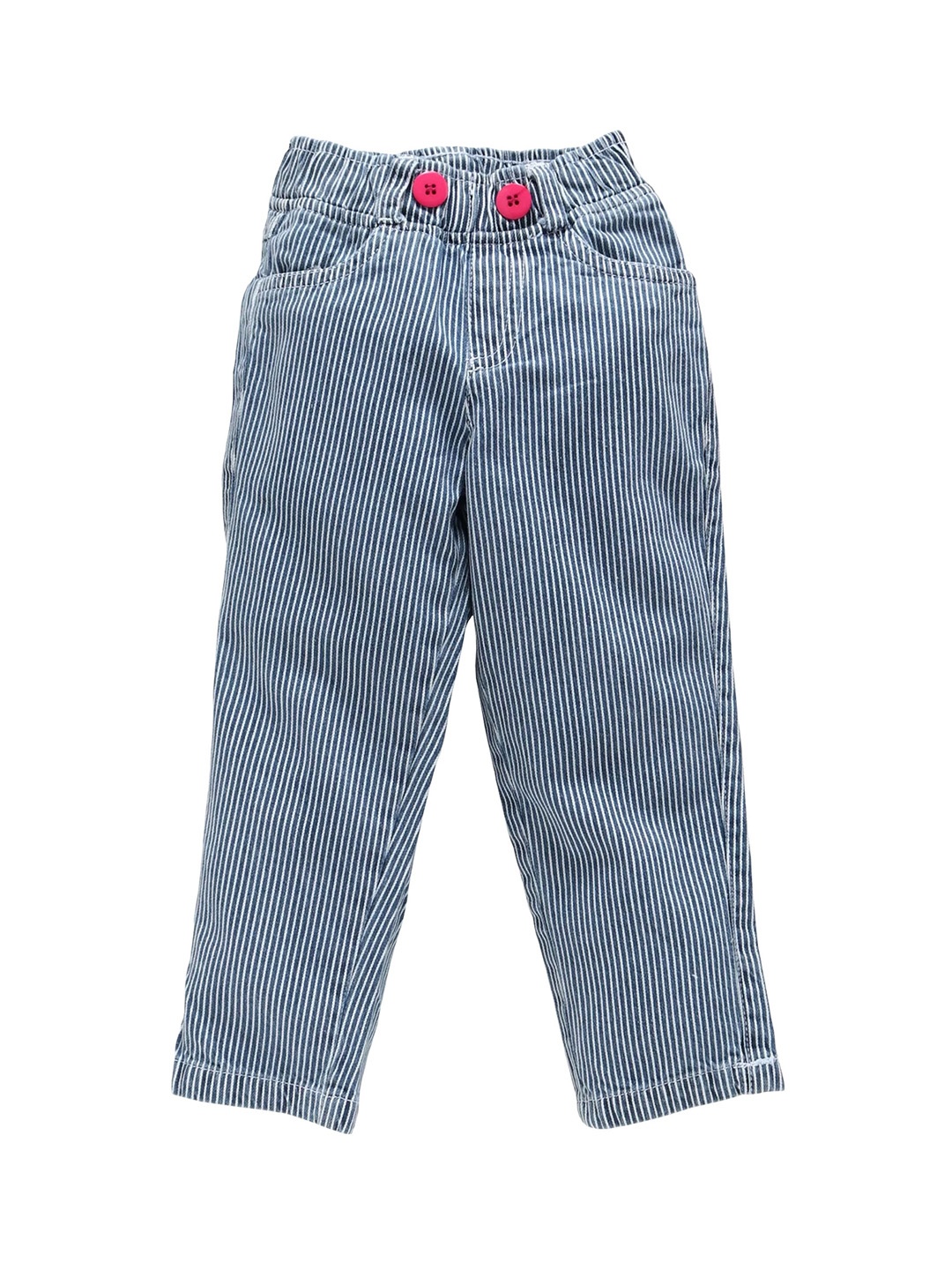 

KiddoPanti Kids-Girls Blue Striped Jeggings