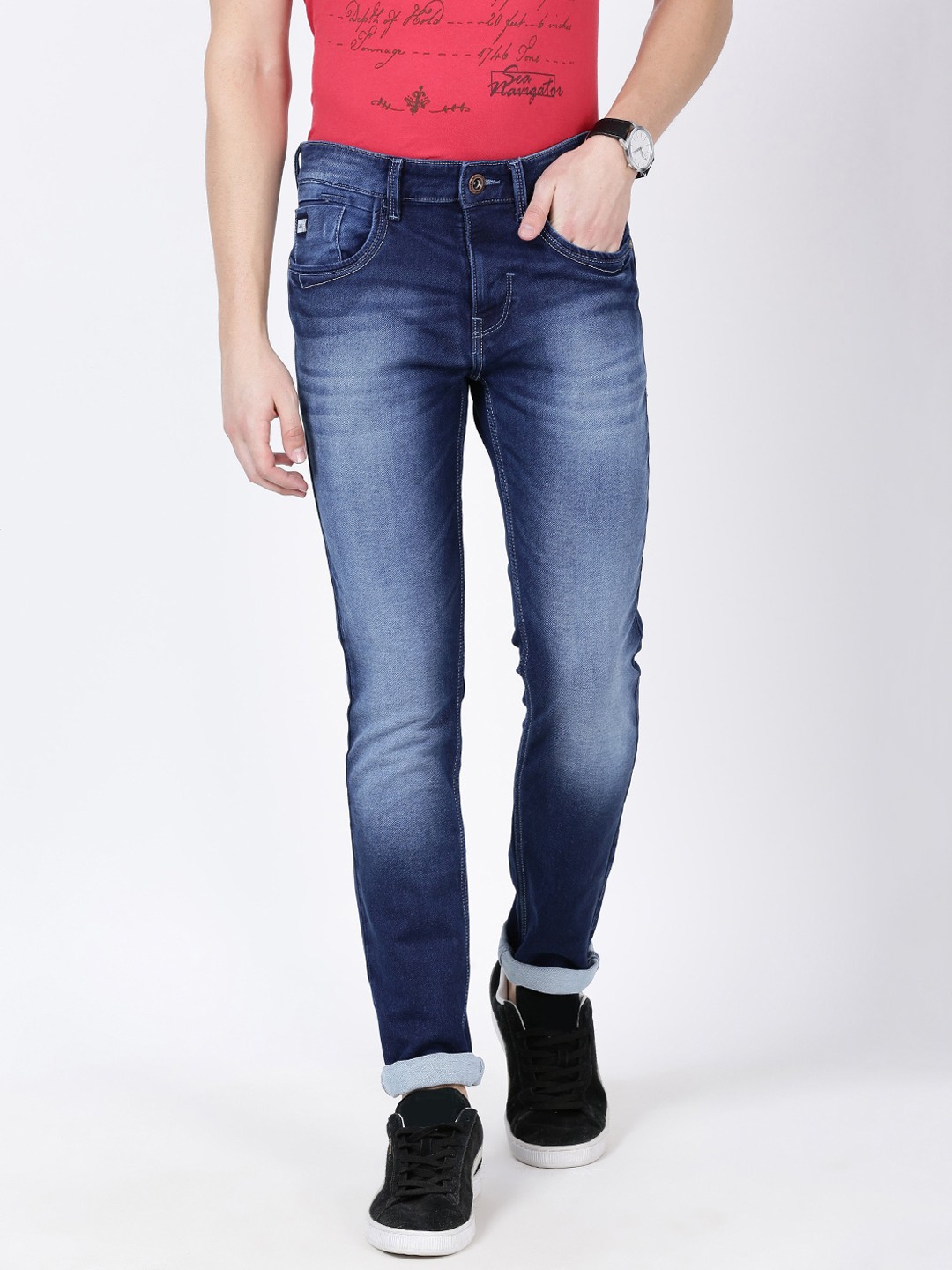 

Llak Jeans Men Blue Skinny Fit Mid-Rise Clean Look Stretchable Jeans