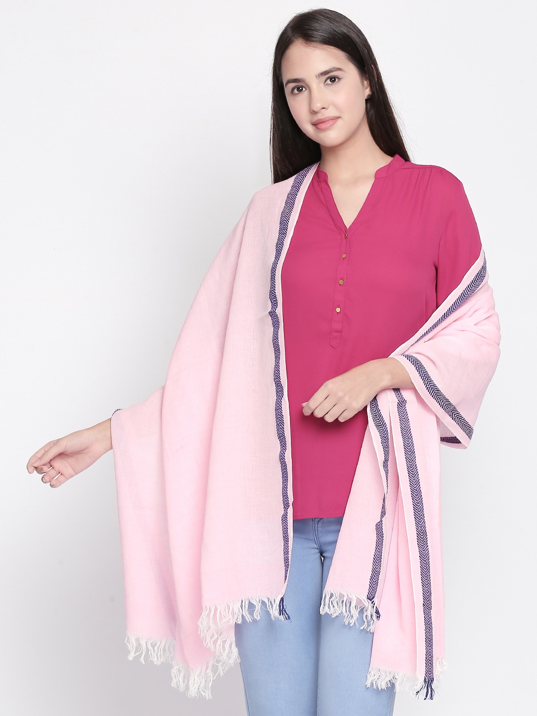 

Style Quotient Women Pink Solid Scarf