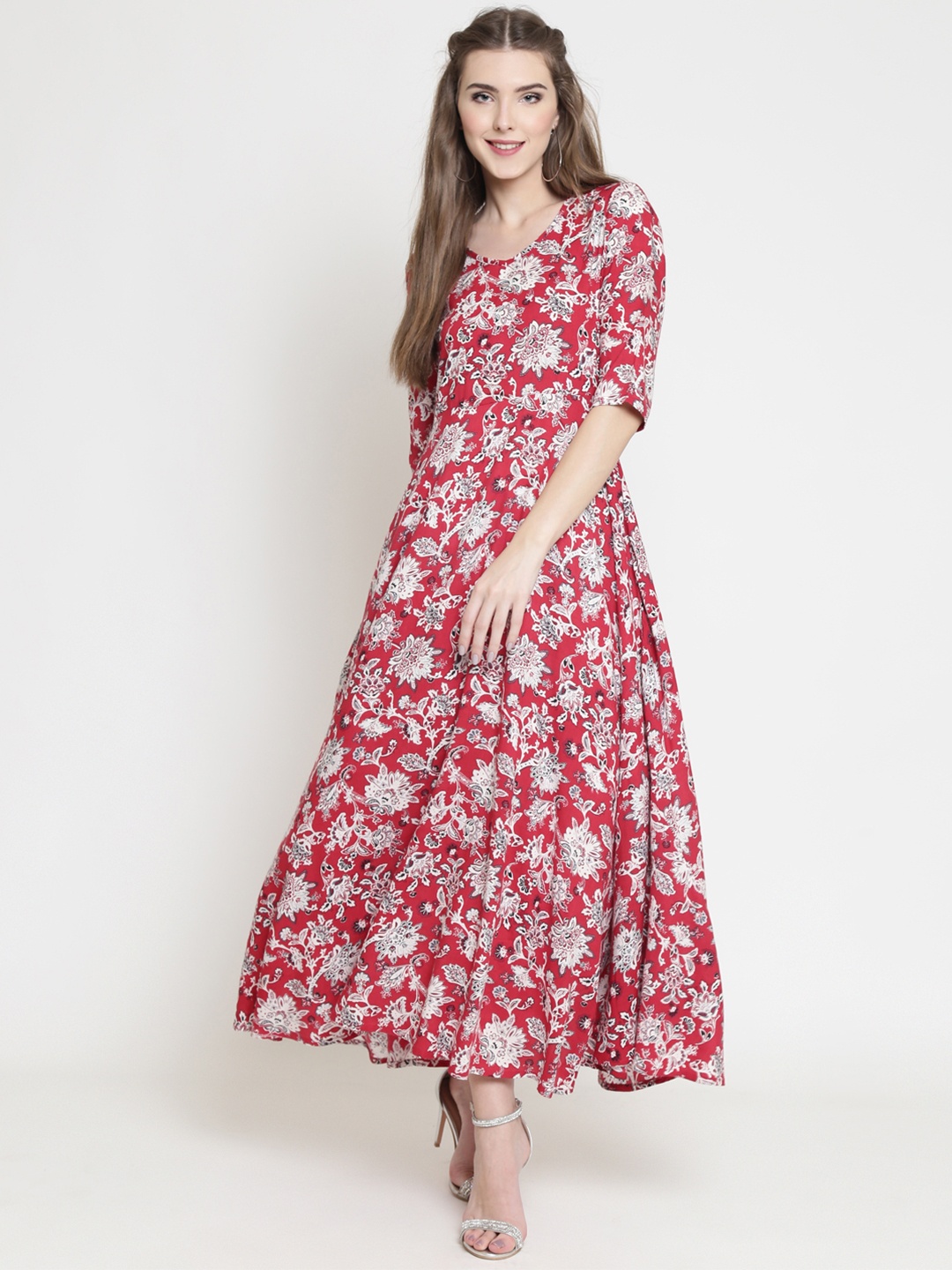 

Sera Women Printed Red Maxi Dress
