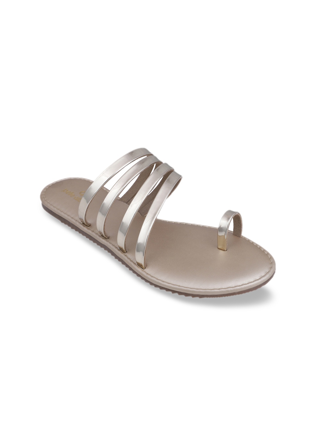 

pelle albero Women Gold-Toned Solid One Toe Flats