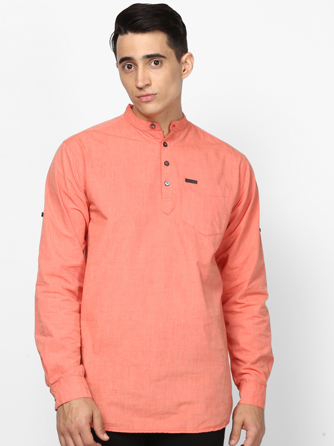 

Urbano Fashion Men Orange Slim Fit Solid Casual Shirt