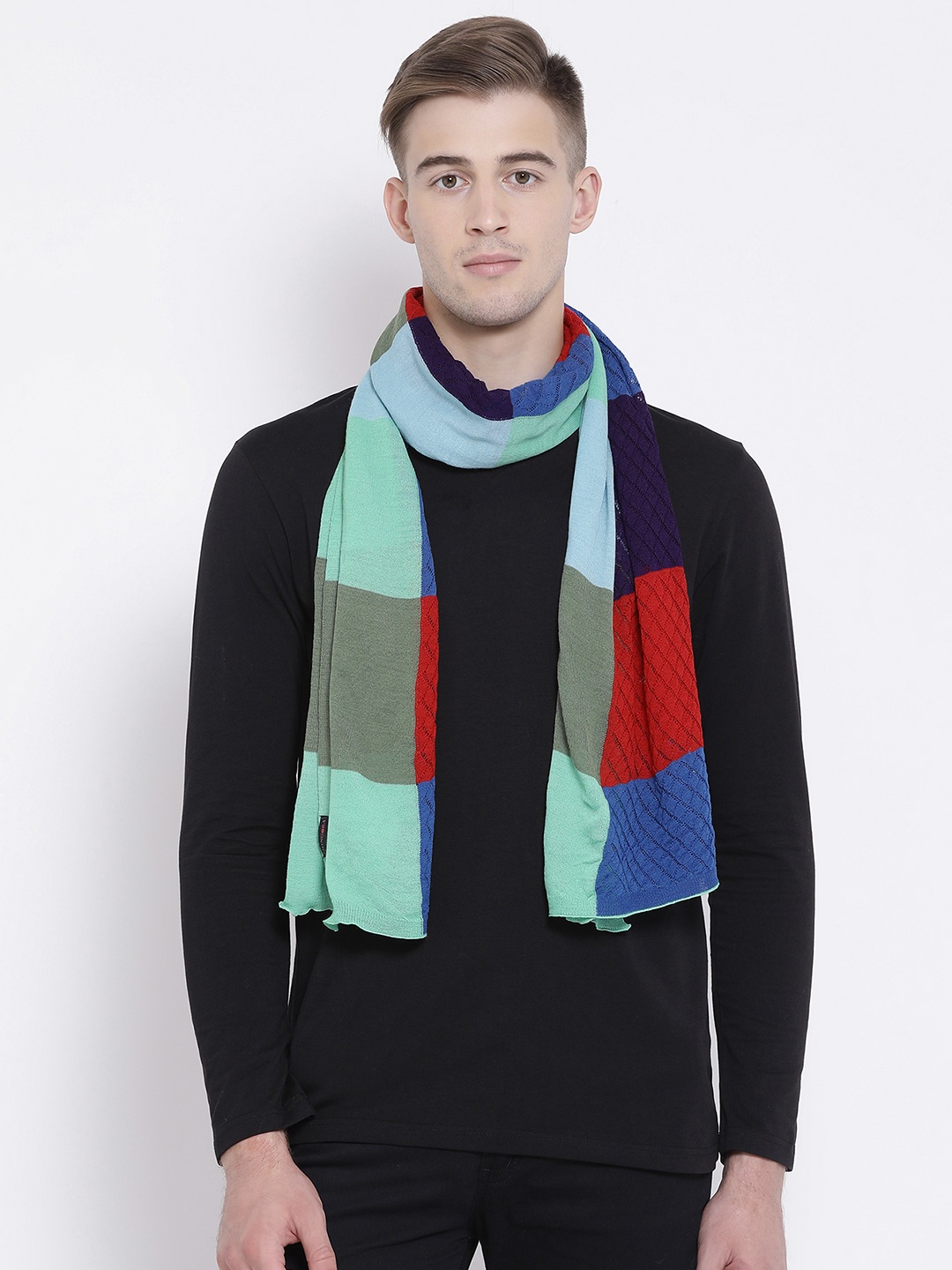 

SHINGORA Men Multi-Coloured Coloublocked Muffler