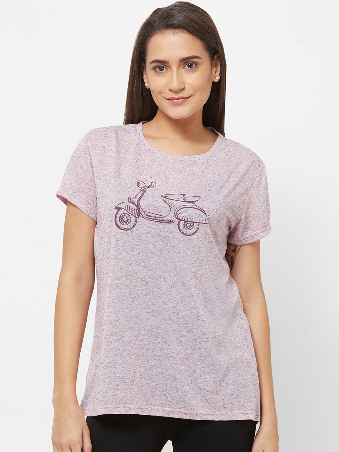

Mystere Paris Women Pink Printed Lounge Tshirts