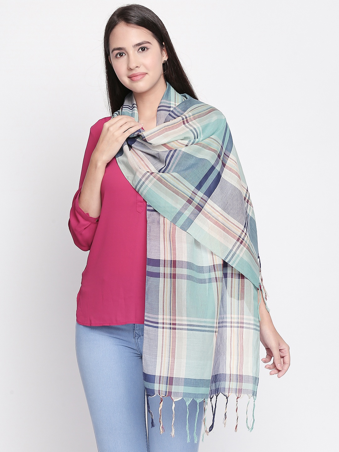 

Style Quotient Women Multicoloured Checked Scarf, Multi