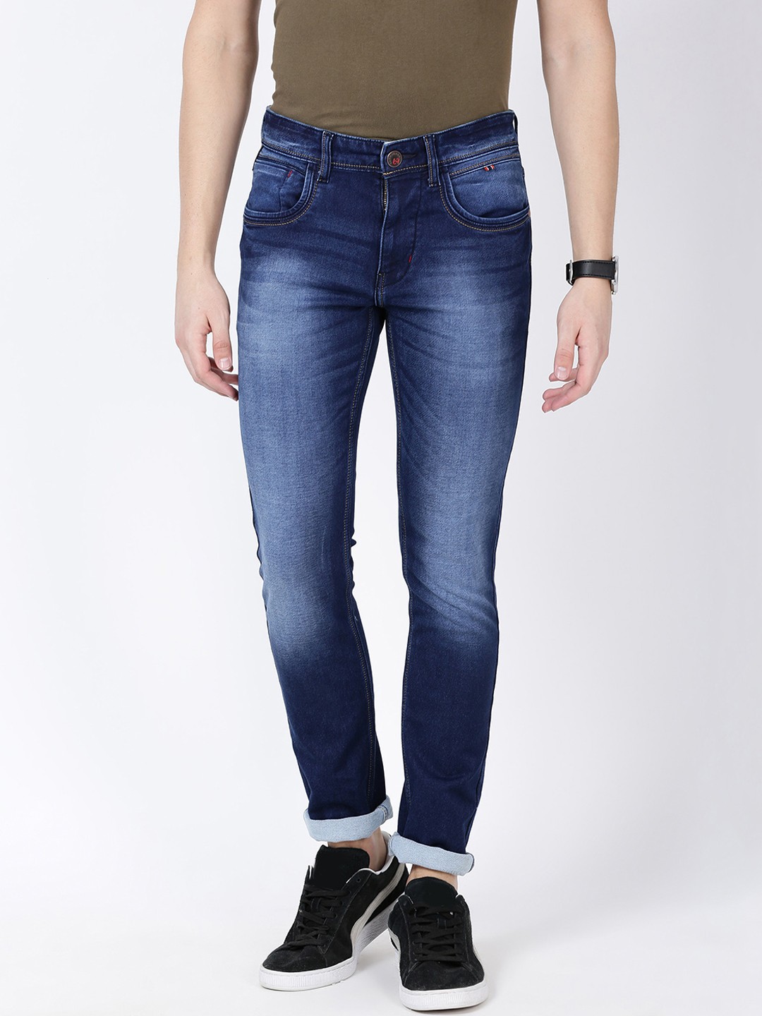 

Llak Jeans Men Blue Skinny Fit Mid-Rise Clean Look Jeans