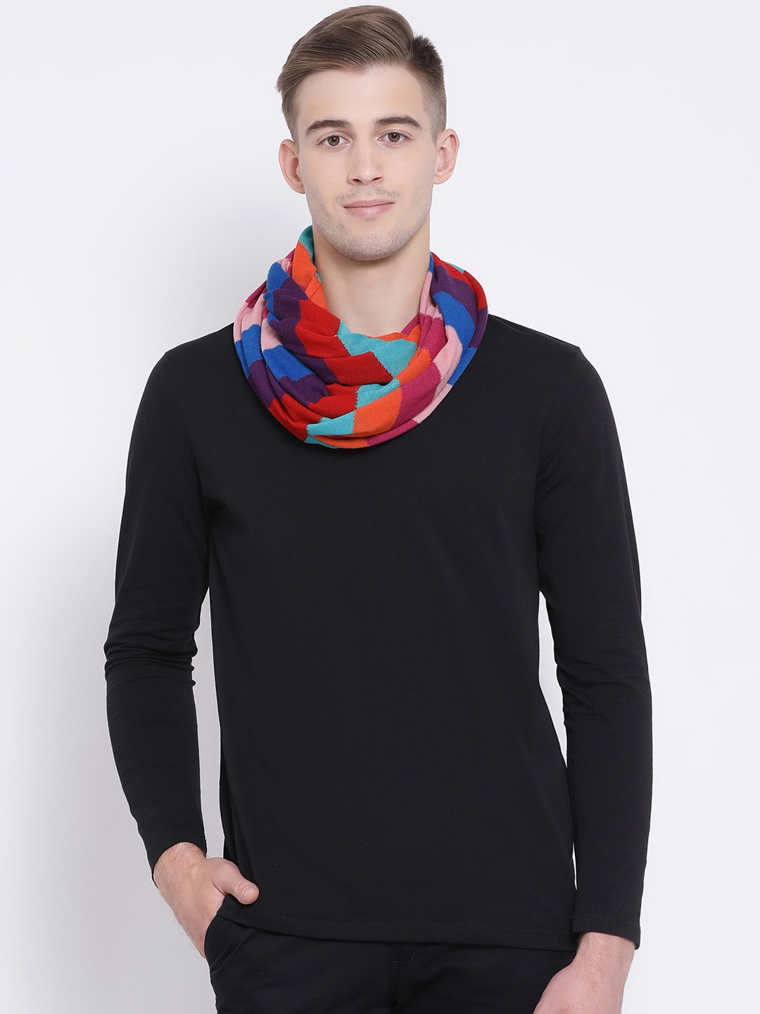 

SHINGORA Men Multi-Coloured Striped Muffler