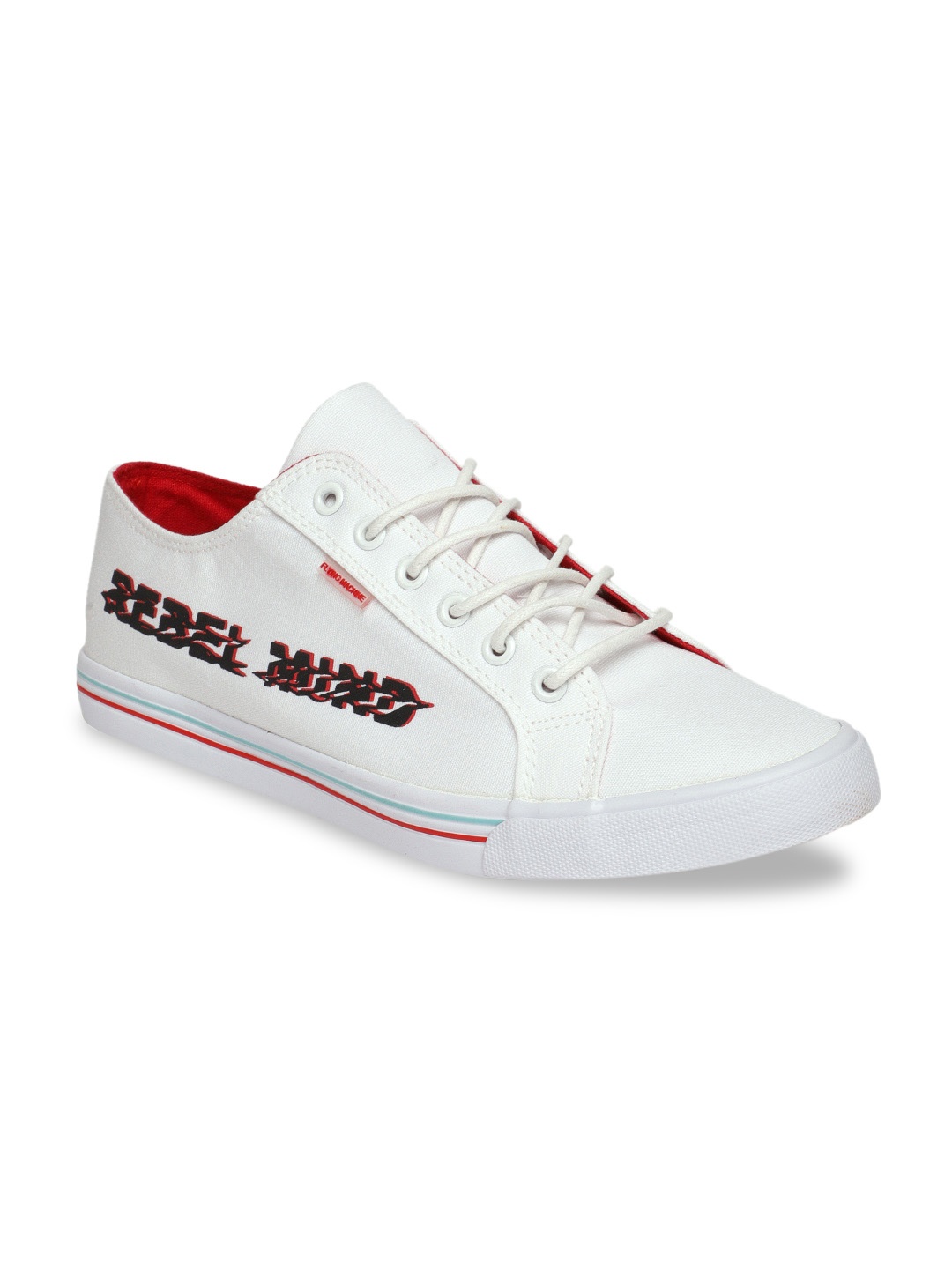 

Flying Machine Men Off-White Printed Sneakers
