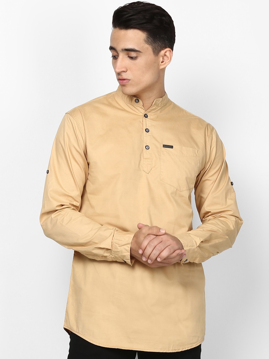 

Urbano Fashion Men Khaki Slim Fit Solid Casual Shirt