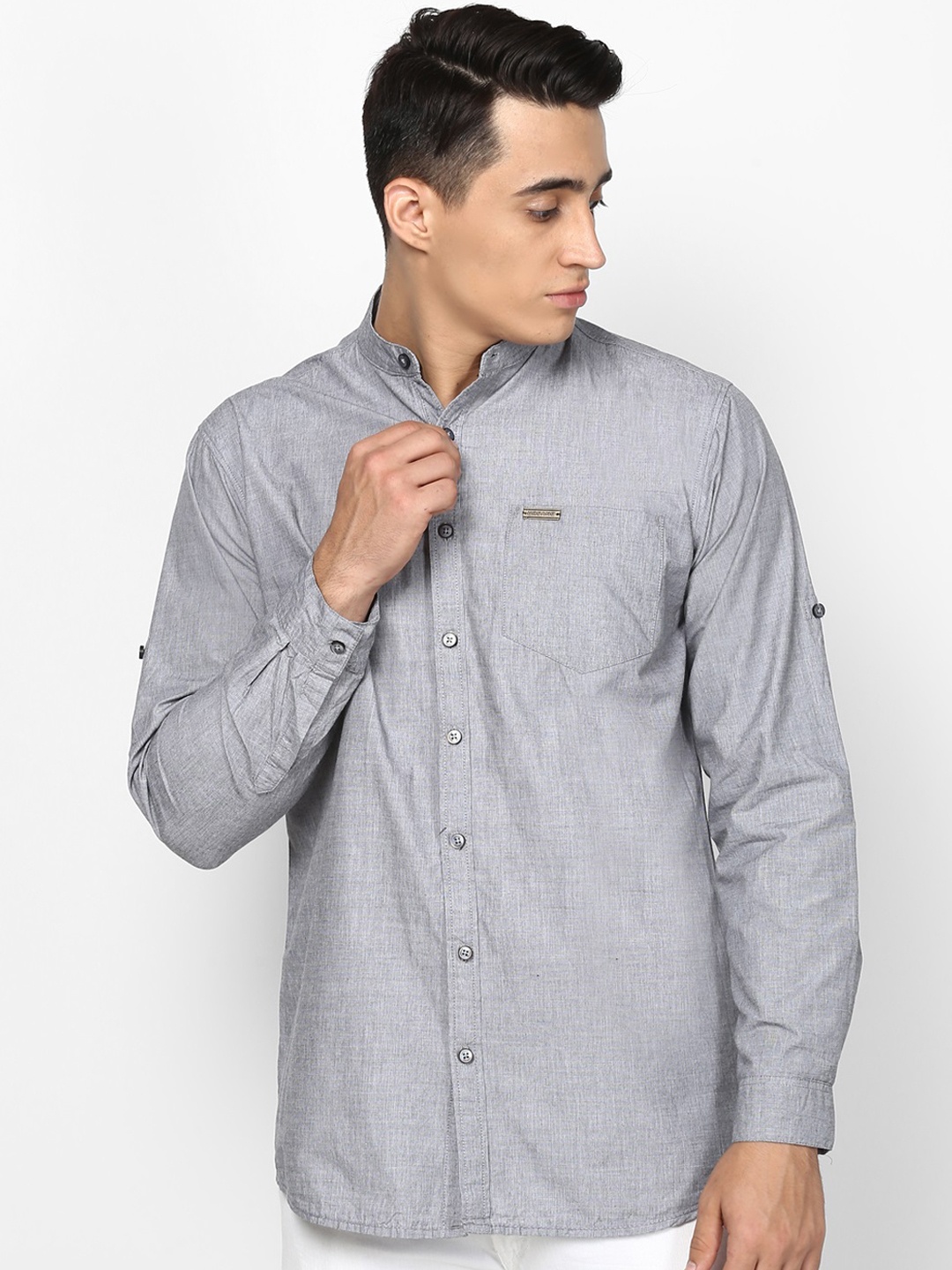 

Urbano Fashion Men Grey Slim Fit Solid Casual Shirt